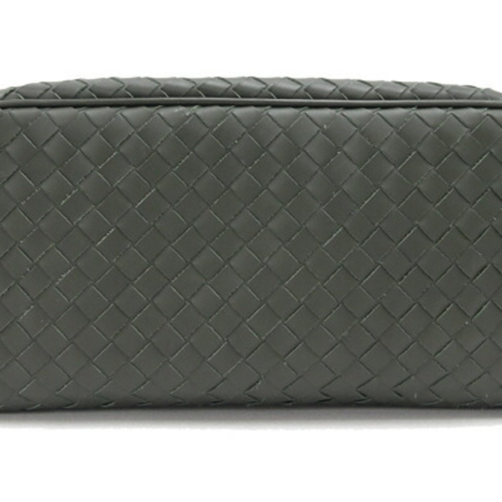BOTTEGA VENETA Second Bag Intrecciato 244706 Khaki Leather Men's Clutch - Picture 2 of 7